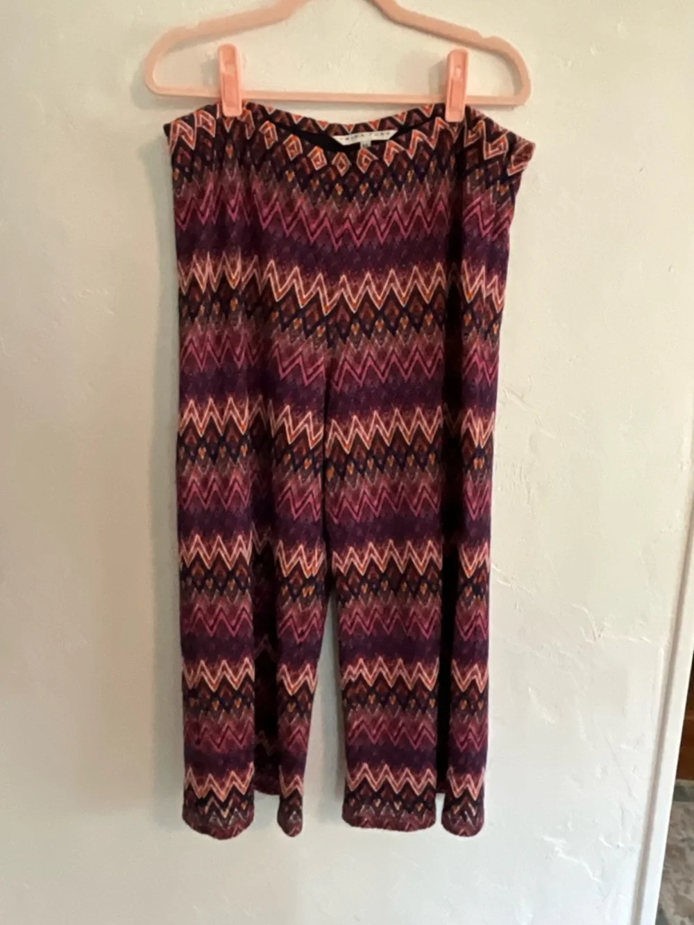 Trina Turk Penelope Zig Zag Off Shoulder Top and Wide Leg Pant Set XL